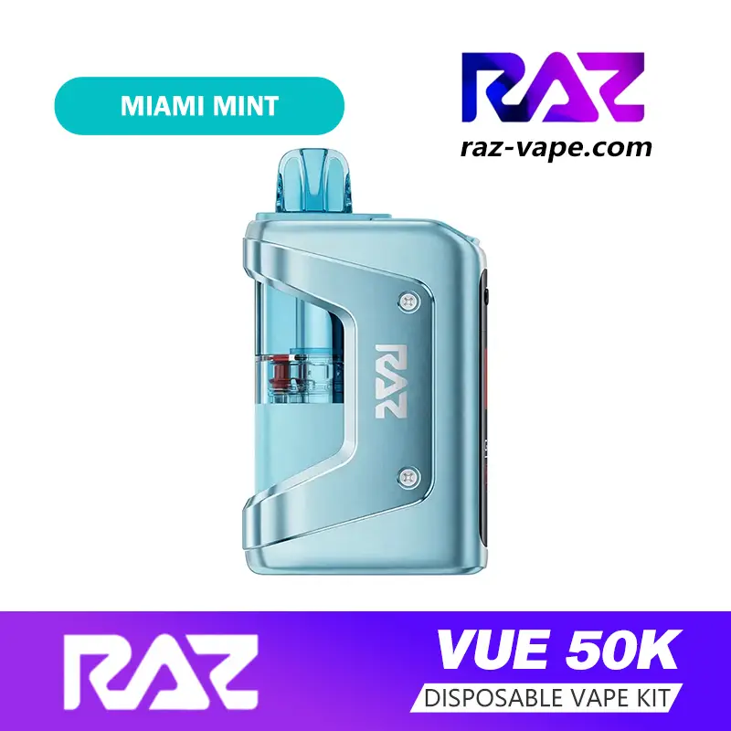RAZ Miami Mint flavor — available on VUE 50K, DC25000, TN9000 and RYL Classic 35K