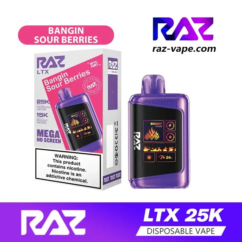 RAZ Bangin Sour Berries flavor — DC25000 / LTX 25K disposable vape