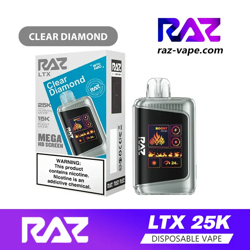 RAZ Clear Diamond Heavy Menthol flavor — DC25000 / LTX 25K disposable vape