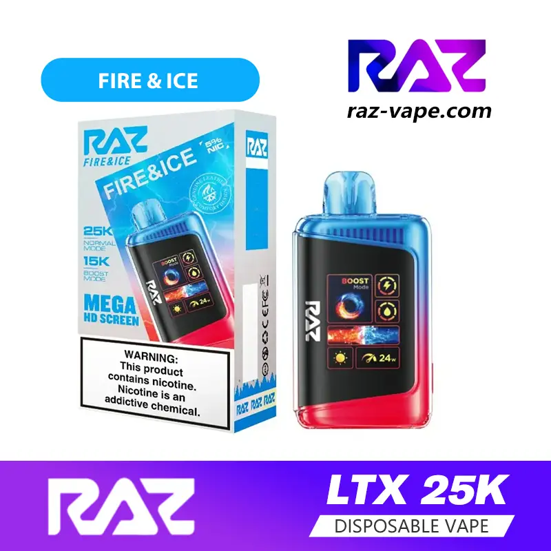 RAZ Fire and Ice flavor — DC25000 / LTX 25K disposable vape