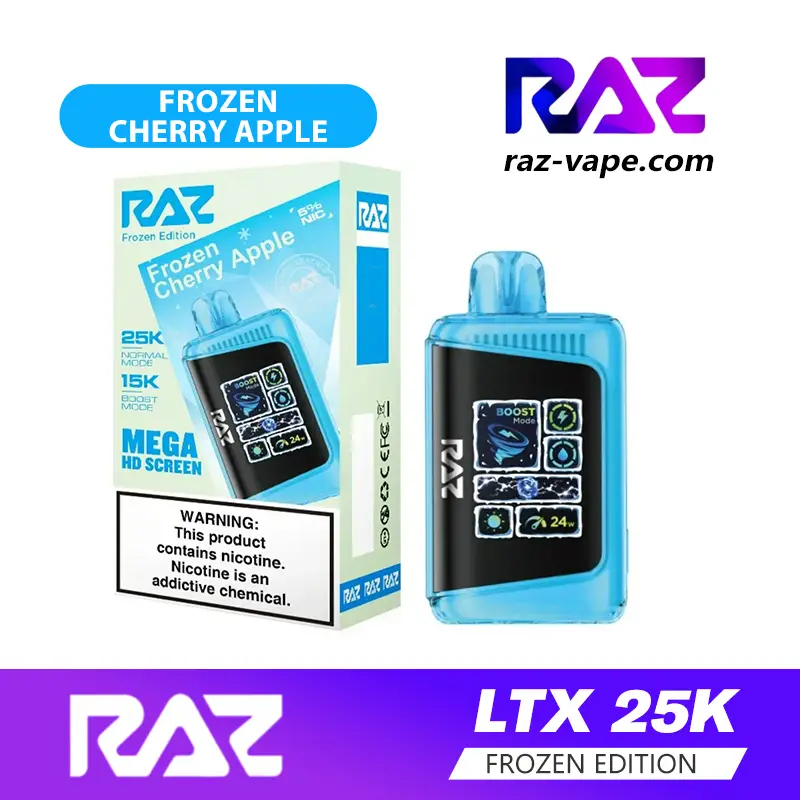 RAZ Frozen Cherry Apple flavor — DC25000 / LTX 25K Frozen Edition iced disposable vape