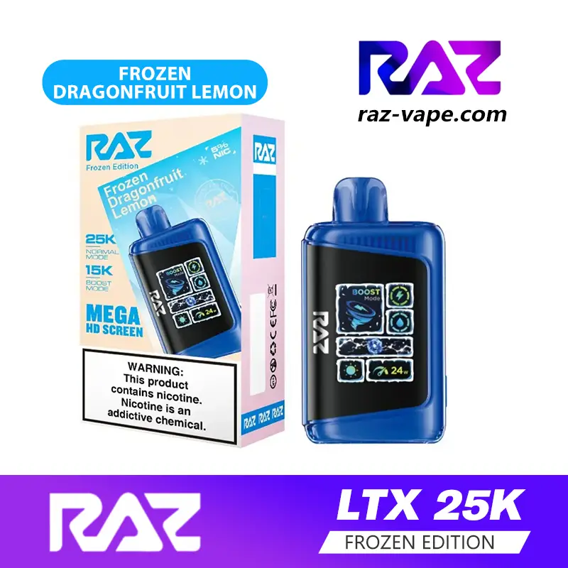 RAZ Frozen Dragonfruit Lemon flavor — DC25000 / LTX 25K Frozen Edition iced disposable vape