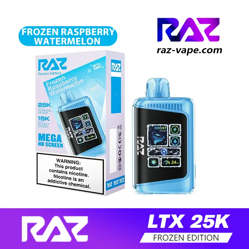 RAZ Frozen Raspberry Watermelon flavor — DC25000 / LTX 25K Frozen Edition iced disposable vape