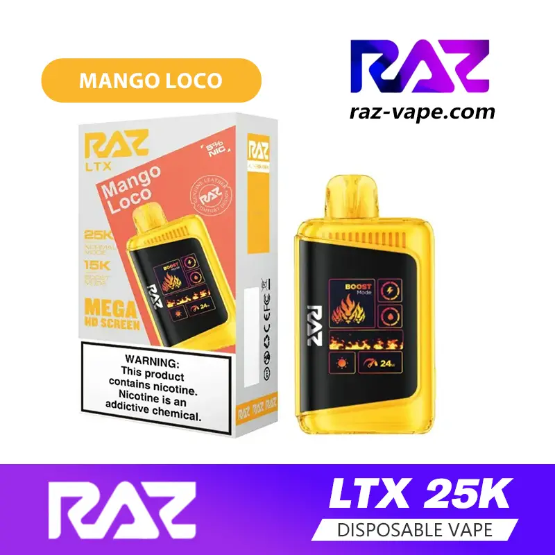 RAZ Mango Loco flavor — DC25000 / LTX 25K disposable vape