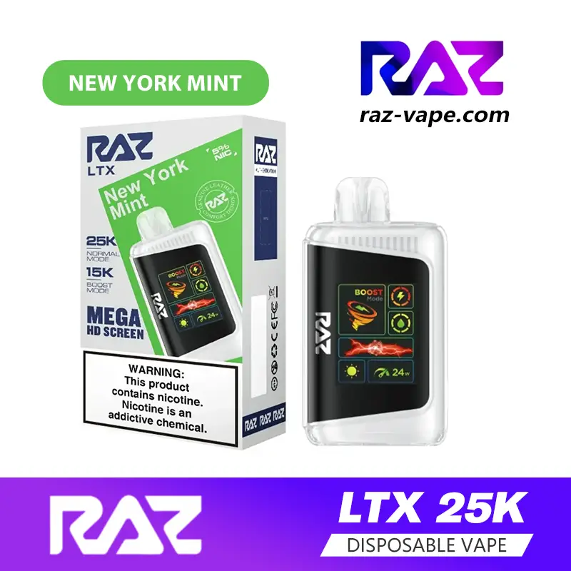RAZ New York Mint flavor — DC25000 / LTX 25K disposable vape