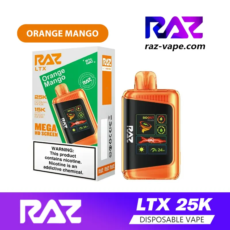 RAZ Orange Mango flavor — available on DC25000 and RYL Classic 35K