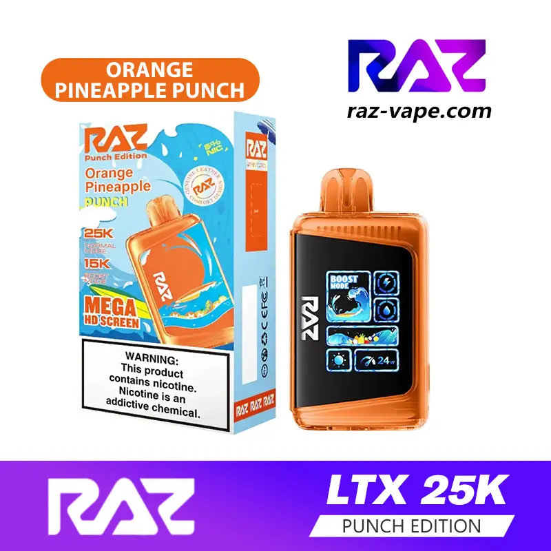 RAZ Orange Pineapple Punch flavor — DC25000 / LTX 25K Punch Edition disposable vape
