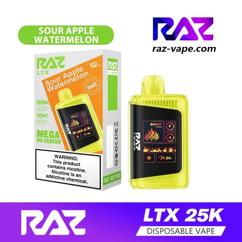 RAZ Sour Apple Watermelon flavor — DC25000 / LTX 25K disposable vape