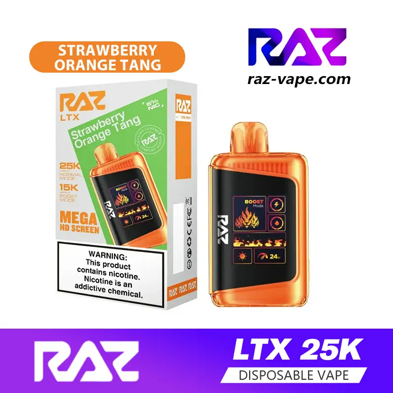 RAZ Strawberry Orange Tang flavor — DC25000 / LTX 25K disposable vape