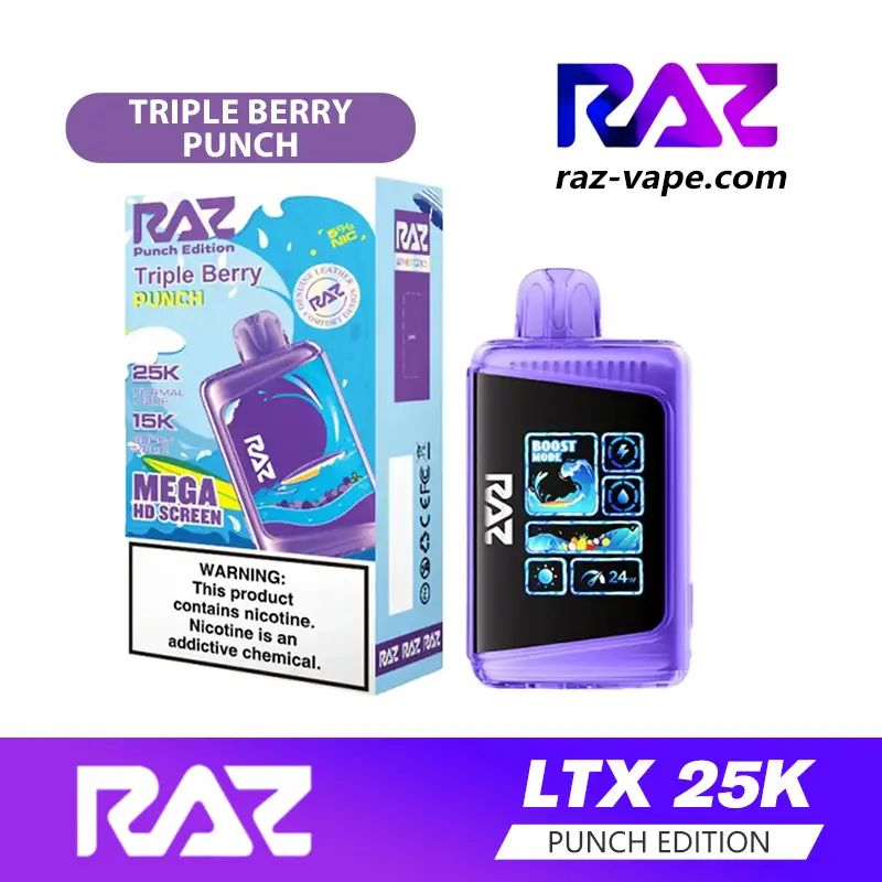 RAZ Triple Berry Punch flavor — DC25000 / LTX 25K Punch Edition disposable vape
