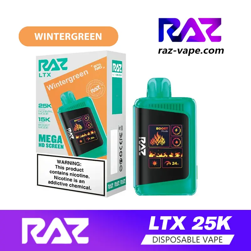 RAZ Wintergreen flavor — DC25000 / LTX 25K disposable vape