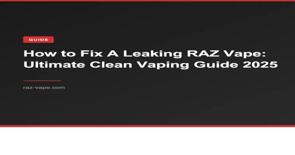 RAZ VAPE How to Fix A Leaking RAZ Vape: Ultimate Clean Vaping Guide 2025
